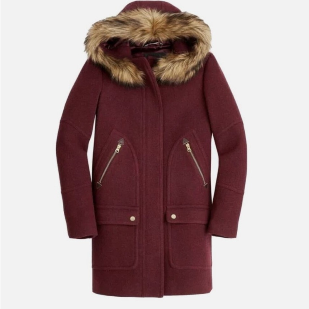J Crew Burgandy Chateaux Parka